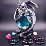 Brazalete de Obsidiana y Aquamarina