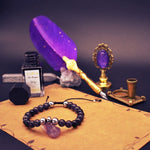 Brazalete de hematita con amatista