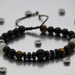 Brazalete de Obsidiana, Ojo de Tigre Cafe y Rutilo