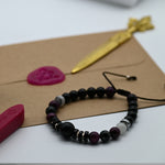 Brazalete de Obsidiana, Ojo de Tigre Cafe y Rutilo