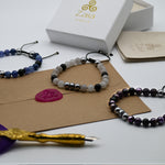 Brazalete de hematita con amatista