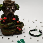 Brazalete de Obsidiana, Ojo de Tigre Turquesa y Rutilo