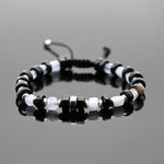 Brazalete de Obsidiana y Aquamarina