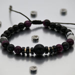 Brazalete de Obsidiana, Ojo de Tigre Cafe y Rutilo