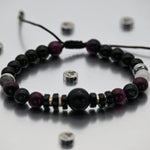 Brazalete de Obsidiana, Ojo de Tigre Turquesa y Rutilo