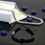 Brazalete de Obsidiana, Ojo de Tigre Turquesa y Rutilo