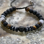 Brazalete de Obsidiana, Ojo de Tigre Cafe y Rutilo