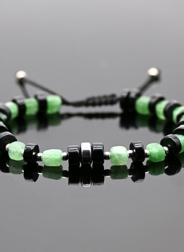 Brazalete de Obsidiana y Venturina Verde