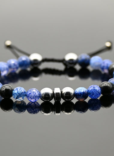 Brazalete de hematita con agata