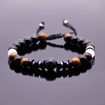 Brazalete de Obsidiana, Ojo de Tigre Cafe y Rutilo