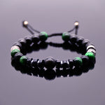 Brazalete de Obsidiana, Ojo de Tigre Verde y Rutilo