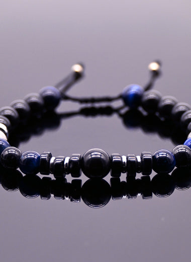 Brazalete de Obsidiana, Ojo de Tigre Azul y Rutilo