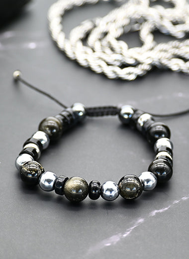 Brazalete de Obsidiana y Hematita